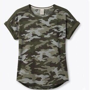 Lucky Brand Women’s Small Camo T-Shirt Dolman Sleeve Soft Cozy Casual Top